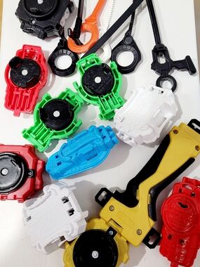 Huge Beyblade Burst Toy Lot w/ Launchers Parts & Tops